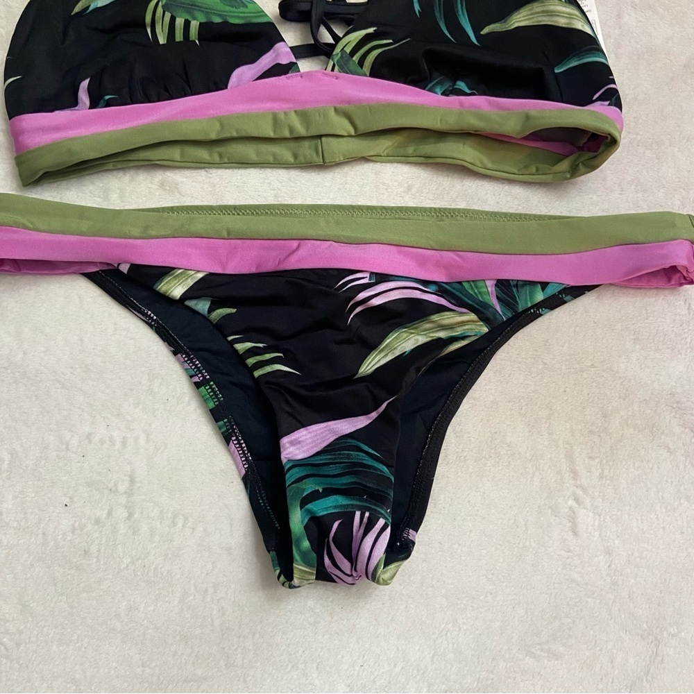 New! SET Seafolly last palmas Bikini top bottoms black nwot 28510 - Picture 8 of 9